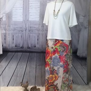 Chicos Colorful Long Skirt 💐NWT